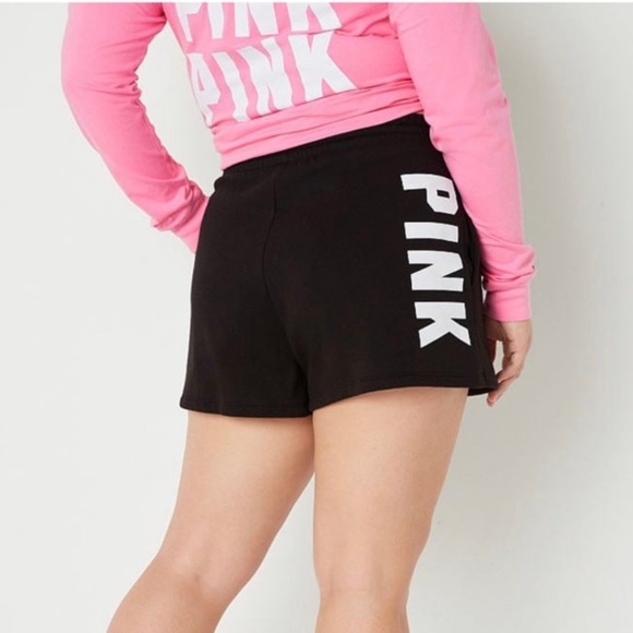 NWT PINK High Waist CAMPUS Sweat Shorts SMALL - Picture 2 of 7